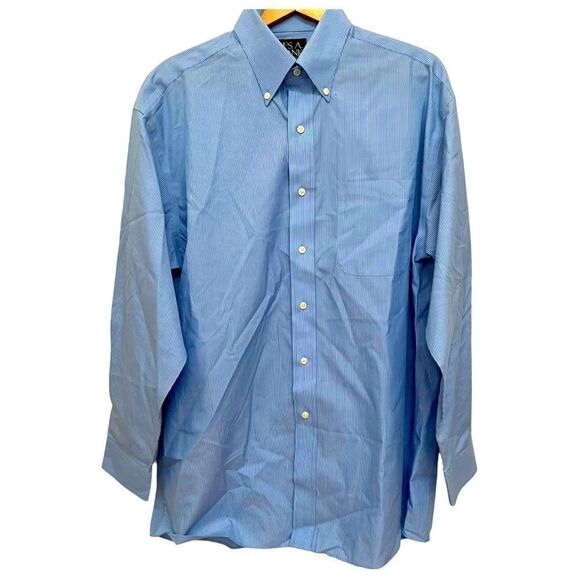 JOS. A. BANK Shirt, Blue/White Size 15 1/2-33 - Picture 1 of 4